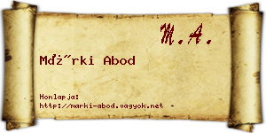 Márki Abod névjegykártya